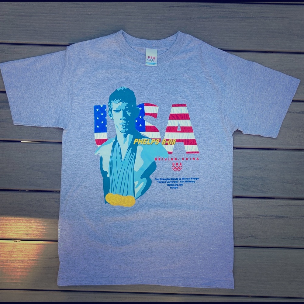 USA Phelps “8in08” USA Olympics Tee Men’s Med Vintage